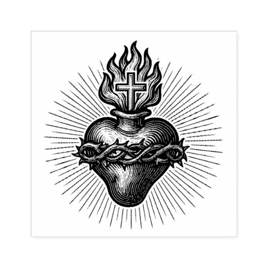 聖なるハートのイエス伝統的・カトリック ラバースタンプ (インプリント)