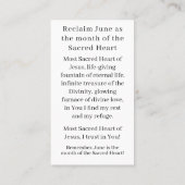 聖なるハートのイエス祈りの言葉カード コーリングカード (裏面)