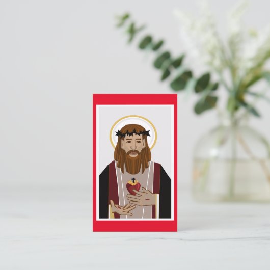 聖なるハートのイエス祈りの言葉カード 名刺 (スタンド正面)