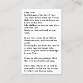 聖なるハートのイエス祈りの言葉カード 名刺 (裏面)