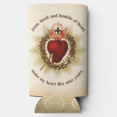 聖なるハートのイエス・ミークと謙虚 スリム缶クーラー (裏面)