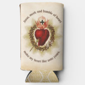 聖なるハートのイエス・ミークと謙虚 スリム缶クーラー (正面)