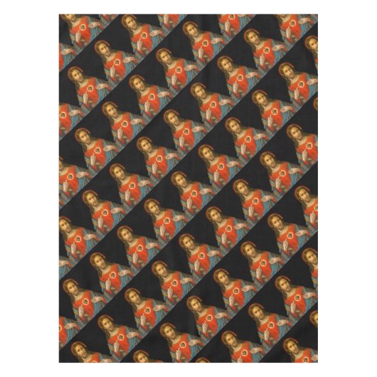 聖なるハートのイエスC1899ドイツ テーブルクロス (正面)