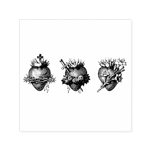 聖なるハートのゴム印 セルフインキングスタンプ (デザイン)