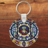 聖なるハートのステンドグラス窓 キーホルダー (正面)