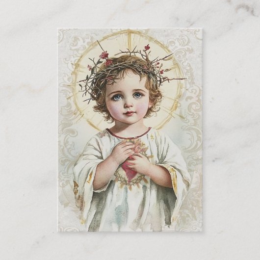 聖なるハートの子イエスへの宗教的祈りの言葉 プレイスカード (正面)