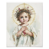 聖なるハートの子イエスヴィンテージ宗教 フォトプリント (正面)