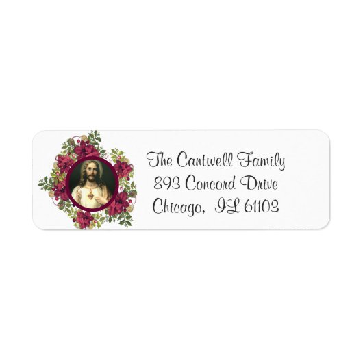 聖なるハートの聖降誕祭フローラカトリック ラベル (正面)