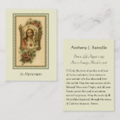 聖なるハートをミモリアムで – カトリック葬儀祈りの言葉 名刺 (正面/裏面)