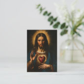 聖なるハートイエスカトリック葬儀祈りの言葉カード プレイスカード (スタンド正面)