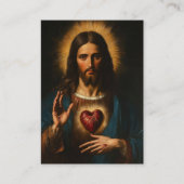 聖なるハートイエスカトリック葬儀祈りの言葉カード プレイスカード (正面)