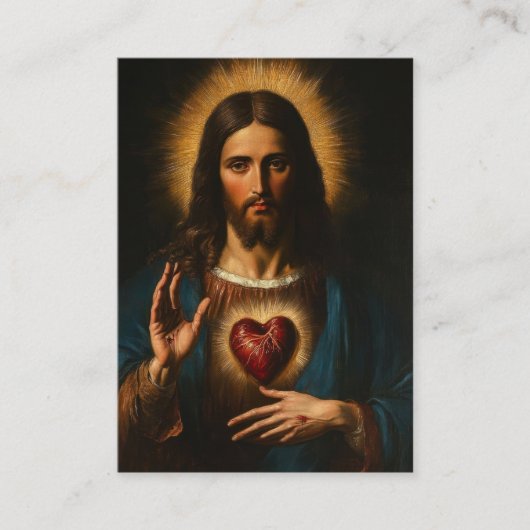 聖なるハートイエスカトリック葬儀祈りの言葉カード プレイスカード (正面)