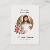 聖なるハートイエスカトリック葬儀祈りの言葉カード プレイスカード (正面)