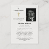 聖なるハートイエスカトリック葬儀祈りの言葉カード プレイスカード (裏面)