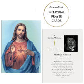 聖なるハートイエスカトリック葬儀祈りの言葉カード プレイスカード