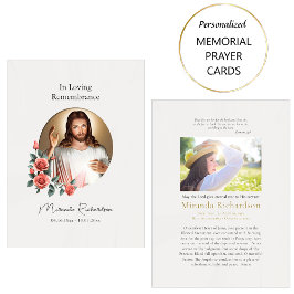 聖なるハートイエスカトリック葬儀祈りの言葉カード プレイスカード