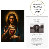 聖なるハートイエスカトリック葬儀祈りの言葉カード プレイスカード