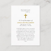 聖なるハートイエスキリスト記念祈りの言葉カード プレイスカード (裏面)