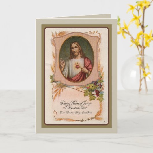 聖なるハートイエス悔やみや弔慰弔問の十字架 カード (黄色い花)
