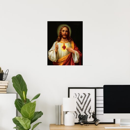 聖なるハートイエス2プリントポスター ポスター (ホームオフィス)