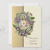 聖なるハートイエス·カトリック弔意ありがとう サンキューカード (正面)