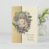 聖なるハートイエス·カトリック弔意ありがとう サンキューカード (スタンド正面)