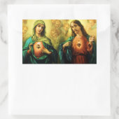 聖なるハートイエス&汚れたハートメアリーステッカー 長方形シール (バッグ)