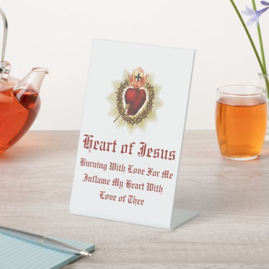 聖なるハートイエズスの卓上標識 台座サイン (インサイチュ)