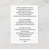 聖なるハートイエズスの宗教祈りの言葉 プレイスカード (裏面)