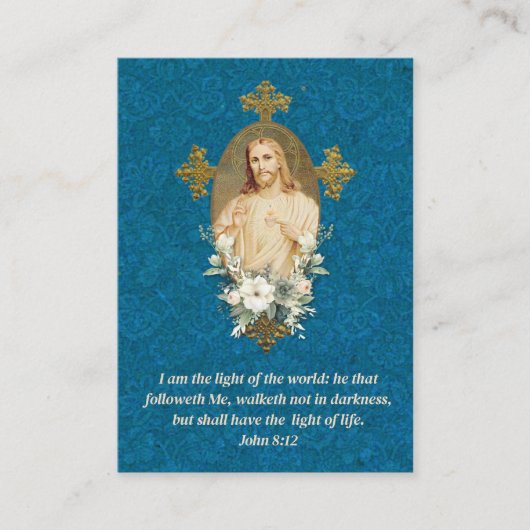 聖なるハートイエズスの宗教祈りの言葉 プレイスカード (正面)