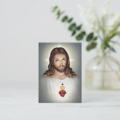 聖なるハートイエズスの葬儀祈りの言葉カード プレイスカード (スタンド正面)