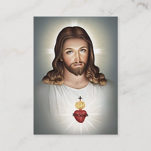 聖なるハートイエズスの葬儀祈りの言葉カード プレイスカード (正面)