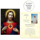 聖なるハートイエズスの葬儀祈りの言葉カード プレイスカード