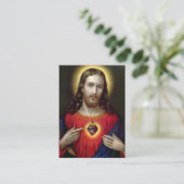 聖なるハートイエズスの葬儀祈りの言葉カード プレイスカード (スタンド正面)