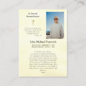 聖なるハートイエズスの葬儀祈りの言葉カード プレイスカード (裏面)