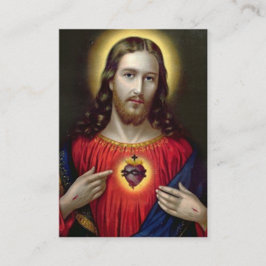 聖なるハートイエズスの葬儀祈りの言葉カード プレイスカード (正面)