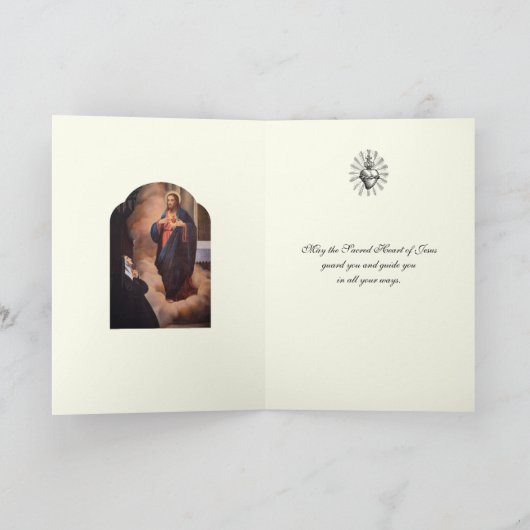 聖なるハートイエズスサンマーガレットメリー宗教的 カード (内部)