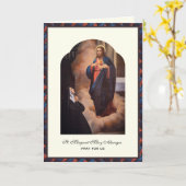 聖なるハートイエズスサンマーガレットメリー宗教的 カード (黄色い花)