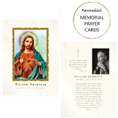 聖なるハートイエズス写真葬式祈りの言葉カード プレイスカード