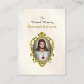 聖なるハートイエズス写真記念祈りの言葉カード プレイスカード (正面)