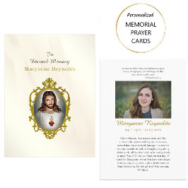 聖なるハートイエズス写真記念祈りの言葉カード プレイスカード