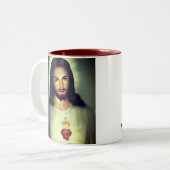 聖なるハートイエズス確認祈りの言葉 ツートーンマグカップ (正面左)