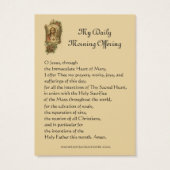 聖なるハートイエズデイリーモーニングオファリング祈りの言葉 (裏面)