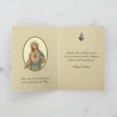 聖なるハートオブイエス宗教誕生日バラ カード (内部)