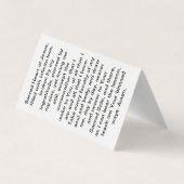 聖なるハート祈りの言葉 名刺 (裏面)