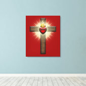 聖なるハート・オブ・イエズス・クロス キャンバスプリント (インサイチュ (ウッドフロア))