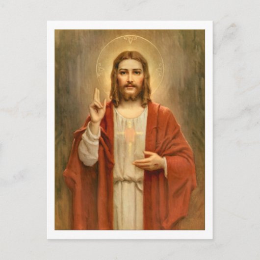 聖なるハート(ハロー付き) ポストカード (正面)