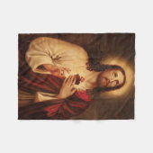 聖なるハート フリースブランケット (正面(横))