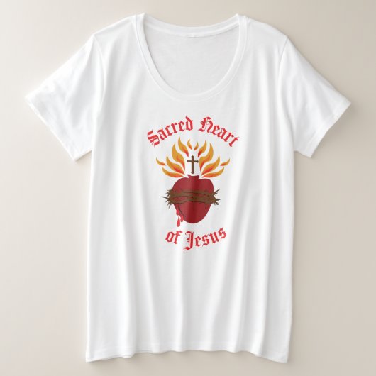 聖なるハート プラスサイズTシャツ (デザイン正面)