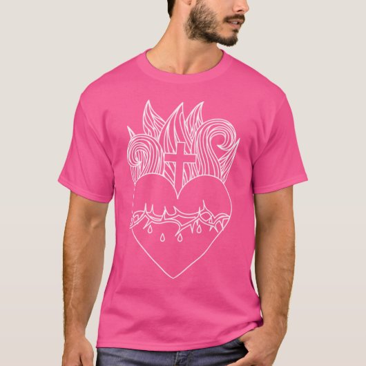 聖なるハート(白) Tシャツ (正面)